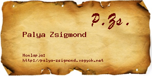 Palya Zsigmond névjegykártya